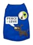 Waghearted 'Peace and Love' Dog Tee, Blue Combo, Small