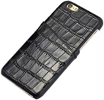 iRMTEK Luxury Fashion Real Cow Leather with Crocodile Grain Card Holder Phone Cases For iPhone 6 6S Plus 5.5 inch (Black)