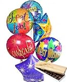 Half Dozen Mylar Balloon Bouquet with Chocolates, Congratulations - B000MDAZ78