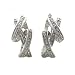 Sterling Silver Cubic Zirconia X-Shaped Huggie Earrings