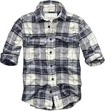 「アバクロンビー&フィッチ アバクロ メンズ チェック ネルシャツ Ragged Lake (M, ネイビー)」の画像