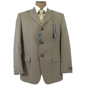 Oscar De La Renta Mens 3 Button Tan Navy Wool Sport Coat Blazer Jacket - Size 46R by Oscar de la Renta