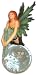 Dark Green Fairy Sitting on Glass Ball