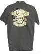 Lucky 13 Apparel Booze Bikes and Broads Black Work Shirt Mens Button Front Biker shirt from Lucky 13 Clothing Skull Crossbones Tattoo Design