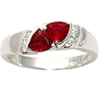 14K White Gold Ruby and Diamond Ring