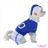 Blue Football Player Dog Costume Size: Large