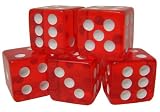 Set of 10 Translucent 16mm Casino Dice - Choose Color