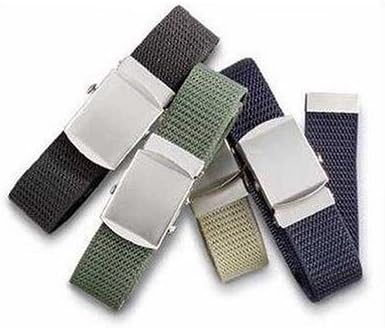 CANVAS ADJUSTABLE MILITARY WEB BELTS, GREEN