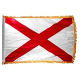 Alabama 3x5ft Nylon Flag with Indoor Pole Hem and Fringe