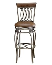 Hot Sale Hillsdale Montello 32-Inch Swivel Bar Stool, Old Steel Finish with Faux Brown Leather