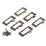 4個入り アンティーク ラベルハンドル 真鍮 取っ手 ミニドアノブ アンティーク レトロ調 54mm x 30mm （12ネジ付き）