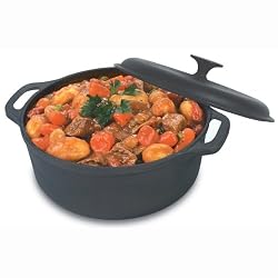 Heuck 33003 Pre-Seasoned Cast Iron Covered Dutch Oven, Black