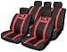 Outdoor Living : 14pce Leather Look Universal Car Seat Covers - Black/Red