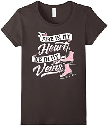 Women's Fire in My Heart Ice in My Veins - Figure Skating T-Shirt Medium Asphalt