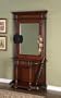 Entryway Hall Tree Coat Hanger with Umbrella Rack in Medium Mahogany Finish