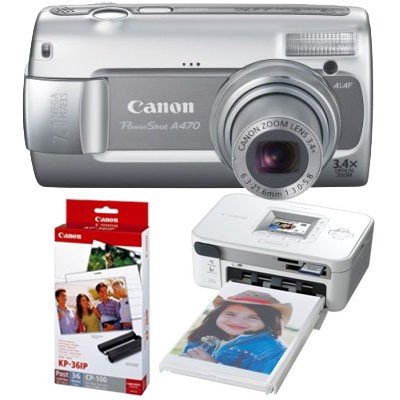 Canon Powershot Sd1100is on Canon A470bdl 7mp Digital Camera With Photo Printer And Ink  A470