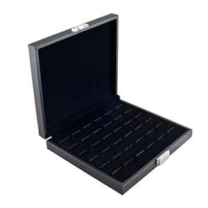 Wide Slot Jewelry Ring Display Storage Case Holds 36 Rings with Lock- Cbc36