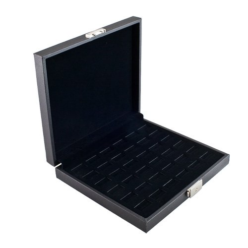 Wide Slot Jewelry Ring Display Storage Case Holds 36 Rings with Lock- Cbc36