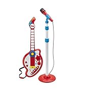 kids microphone with stand and guitar