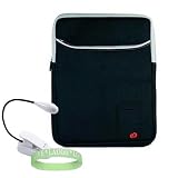 Amazon Kindle DX 3 Pocket Vertical Carrying Sleeve -- Black + White Double Bright Amazon Kindle 2 LED Book Light + Vangoddy tm, Live*Laugh*Love wrist band!!!