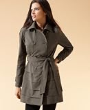 INC International Concepts Petite Coat, Ruffled Tiered Trench