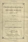 Pospographia Imperii Romani Saec, 1, II, II - Consilio Et Auctoritate Academiae Scientarum Rei Publicae Democraticae Germanicae Editum