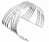 Sterling Silver 4 Strand Crossover Cuff Bracelet
