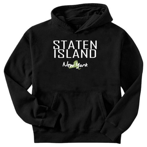 Sweatshirt Black " Staten Island City - Map State " New York Usa City