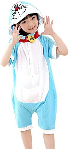 ChengCheng Kids Doraemon Kigurumi Pajamas Boys Girls Summer Cosplay Costume Onesie 100 Doraemon