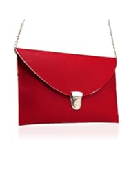 Shoes: GEARONIC TM Fashion Women Handbag Shoulder Bags Envelope Clutch Crossbody Satchel Purse Leather Lady Messenger Hobo Bag - Red