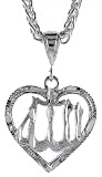 Sterling Silver 1 (25 mm) Diamond Cut Allah Pendant