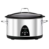 West Bend 84596 6-Quart Programmable Crockery Cooker, Stainless Steel