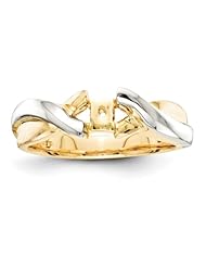 14k Two-tone Peg Set Solitaire Ring Semi-Mounting, No Center Stone Included