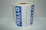250 3.5x2.375 Blue Hello My Name Is ID Tag Badge Labels Stickers