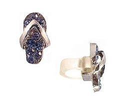 Cell Phone Charm - C26 - Antennae Jewelry - Crystal Flip Flop Slipper ~ Tanzanite