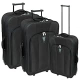 Set of 3 Super Lightweight Suitcases (Black)