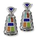 .925 Silver & Multi-Stone Trapezoid Post Earrings