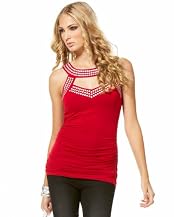 Cutout Studded Shirred Tank