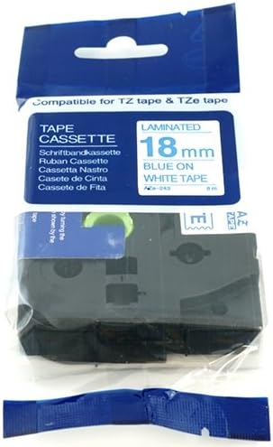 Dockwell Compatible Brother P-Touch TZE243 Label Tapes Blue on White 18mm x 8m DW-TZE243