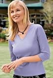 Port Authority  - Ladies 3/4 Sleeve V-Neck T-Shirt. L341V