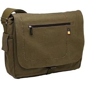 CSAM-15 Green Canvas Artist Messenger Fits Laptops Up To 15.4IN