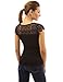 PattyBoutik Women's Crochet Eyelet Lace Inset Blouse