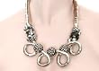 Improving Lifestyles Bold Bendable Fashion Necklace Loop to Loop with Crystal Balls Clusters