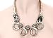 Improving Lifestyles Bold Bendable Fashion Necklace Loop to Loop with Crystal Balls Clusters