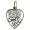 image Puffed Rose Heart Vintage Style 925 Sterling Silver Traditional Charm or Pendant