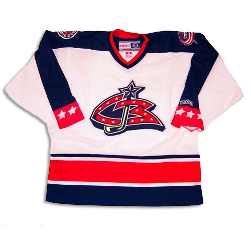 Buy Columbus Blue Jackets Pre 2007 CCM White Replica Jersey