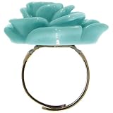 1 Lucite Flower Ring, Now Adjustable! In Aqua