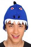 Blue Dino Face Teeth Beanie Hat