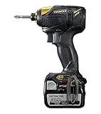 日立工機 14.4V コードレスインパクトドライバー 充電式 5.0Ahリチウムイオン電池、充電器、予備電池、ケース付 ゴールド WH14DDL(2LJCK)
