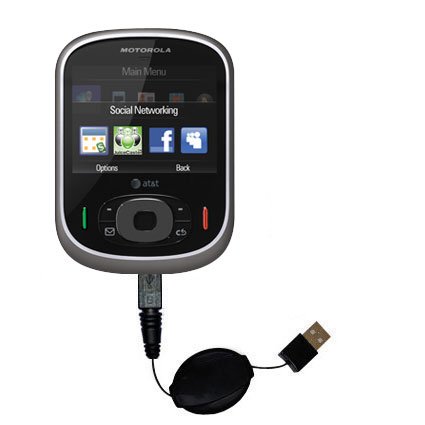 Retractable USB Cable for the Motorola Karma QA1 with Power Hot Sync and Charge capabilities - uses Gomadic TipExchange Technology